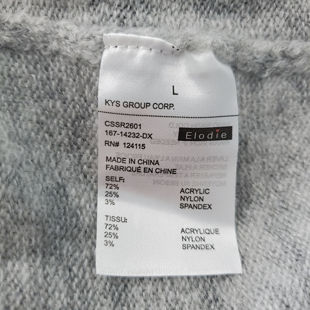NWT Elodie Gray Lightweight Crew Neck Sweater - Picture 5 of 5